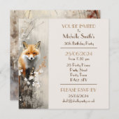 Spring Fox Verjaardagsfeest Kaart (Voorkant / Achterkant)