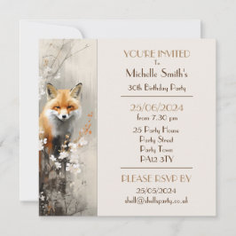 Spring Fox Verjaardagsfeest Kaart
