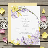 Spring Freesia Wreath Wedding Invitation Kaart