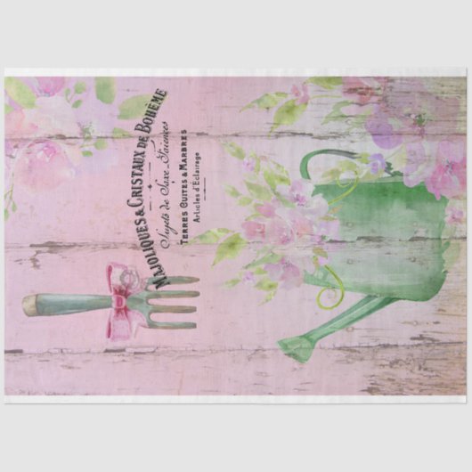 Spring French Bohéme Gardening Tools Tissuepapier (Voorkant)