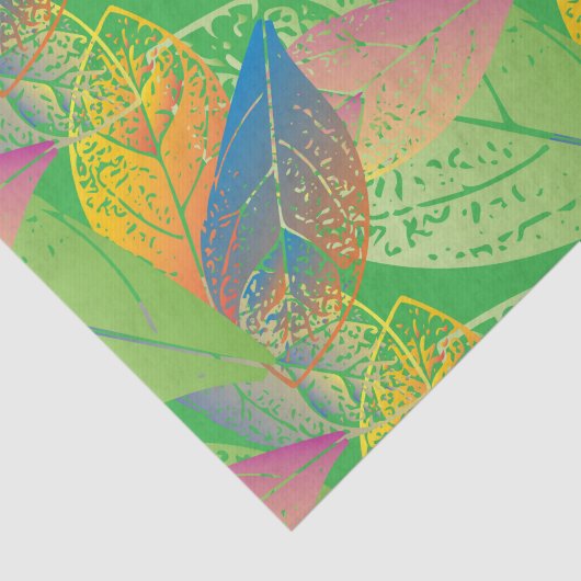 Spring Fresh Green Leaves Pattern Tissuepapier (Detail)