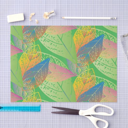 Spring Fresh Green Leaves Pattern Tissuepapier (Craft)