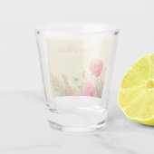 Spring Fresh Waterverf Poppies Bruidsmeisje Shot Glas (Achterkant)