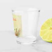 Spring Fresh Waterverf Poppies Bruidsmeisje Shot Glas (Rechts)