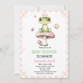 Spring frog baby shower invitation kaart (Voorkant)