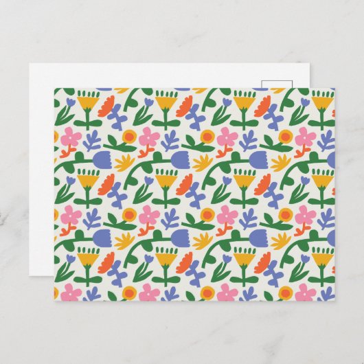 Spring Fun Floral Briefkaart (Voorkant / Achterkant)
