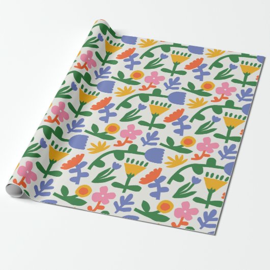 Spring Fun Floral Cadeaupapier (Uitgerold)