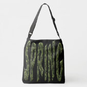 Spring Funny Green Leafs Typography Elegant Crossbody Tas (Achterkant)