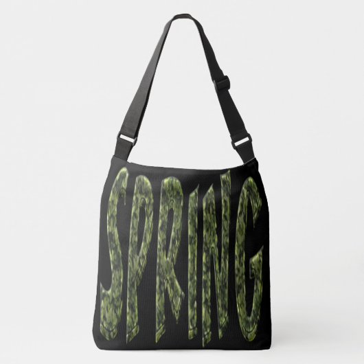 Spring Funny Green Leafs Typography Elegant Crossbody Tas (Voorkant)
