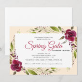 Spring Gala Fundraiser Waterverf Bloemen Kaart (Voorkant / Achterkant)