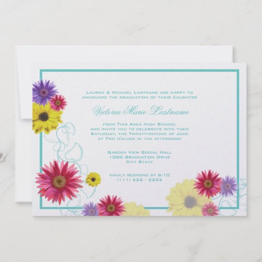 Spring Garden Afstuderen Twin Foto Kaart (Achterkant)