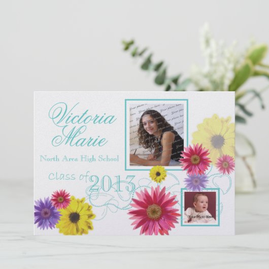 Spring Garden Afstuderen Twin Foto Kaart (Staand voorkant)