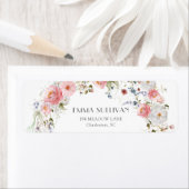 Spring Garden Arc Wildflowers Roze Wit Huwelijk Etiket (Insitu)