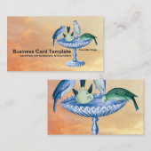 Spring Garden Birds Birdbath Visitekaartje (Voorkant / Achterkant)