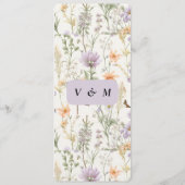 Spring Garden Blauw Roze Gele Lavendel Menu (Achterkant)