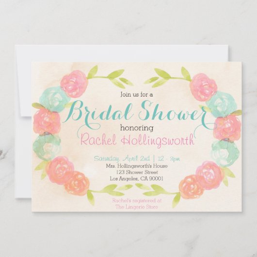 Spring Garden Bloemen Bruids Douche Uitnodiging (Voorkant)