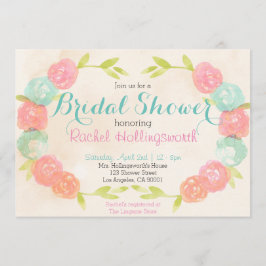 Spring Garden Bloemen Bruids Douche Uitnodiging