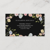Spring Garden Bloemen op zwart | Monogram Visitekaartje (Achterkant)