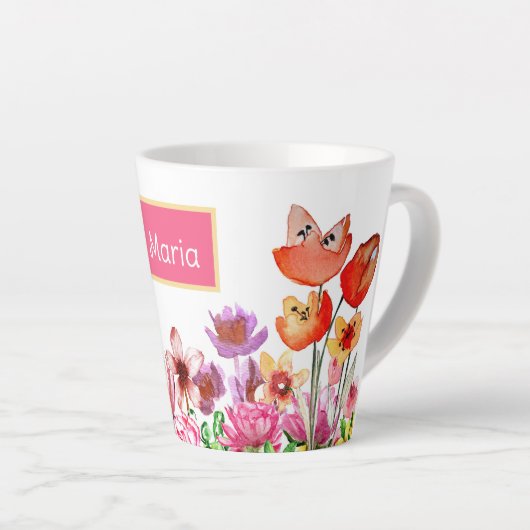 Spring Garden Blooms Latte Mok (Rechterhoek)