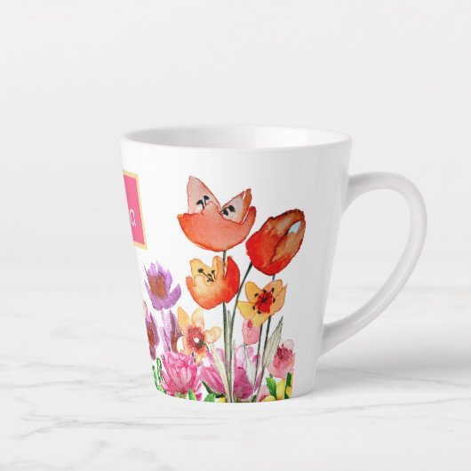 Spring Garden Blooms Latte Mok (Rechts)