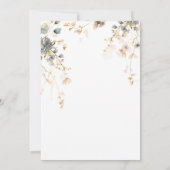 Spring Garden Boho Wildflowers Beige Blue Wedding Kaart (Achterkant)