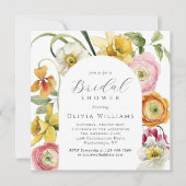 Spring Garden Bright Floral Bridal Shower  Kaart (Voorkant)
