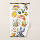 Spring Garden Butterfly Rainbow Sunshine groen Bad Handdoek (Handdoek)
