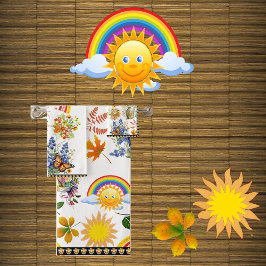 Spring Garden Butterfly Rainbow Sunshine groen Bad Handdoek