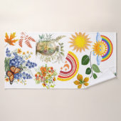 Spring Garden Butterfly Rainbow Sunshine groen Badhanddoek (Badhanddoek)