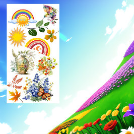 Spring Garden Butterfly Rainbow Sunshine groen Badhanddoek