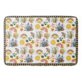 Spring Garden Butterfly Rainbow Sunshine groen Badmat (Voorkant)