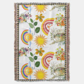 Spring Garden Butterfly Rainbow Sunshine groen Deken (Voorkant Verticaal)