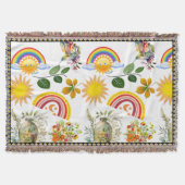 Spring Garden Butterfly Rainbow Sunshine groen Deken (Voorkant)