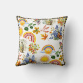 Spring Garden Butterfly Rainbow Sunshine groen Kussen (Achterkant)