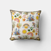 Spring Garden Butterfly Rainbow Sunshine groen Kussen (Voorkant)