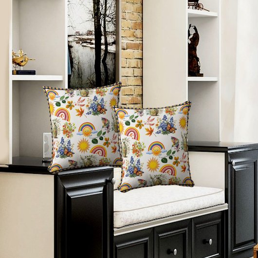 Spring Garden Butterfly Rainbow Sunshine groen Kussen