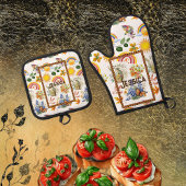 Spring Garden Butterfly Rainbow Sunshine groen Ovenwant & Pannenlap Set