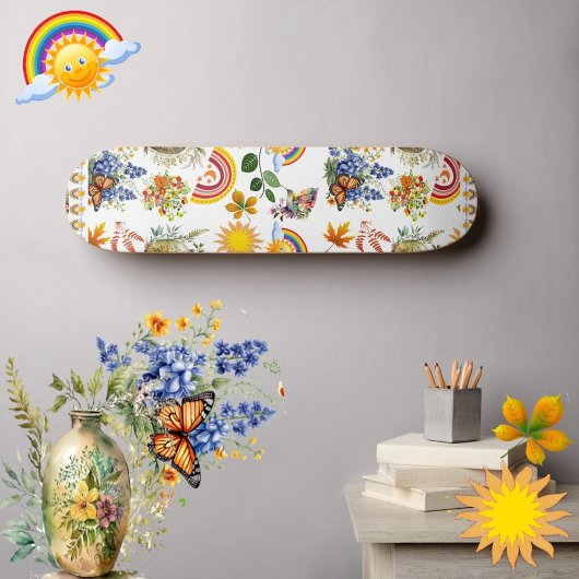 Spring Garden Butterfly Rainbow Sunshine groen Persoonlijk Skateboard
