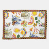 Spring Garden Butterfly Rainbow Sunshine groen Theedoek (Horizontaal)