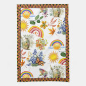 Spring Garden Butterfly Rainbow Sunshine groen Theedoek (Verticaal)