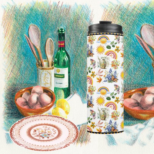 Spring Garden Butterfly Rainbow Sunshine groen Thermosbeker