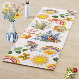 Spring Garden Butterfly Rainbow Sunshine groen Yogamat