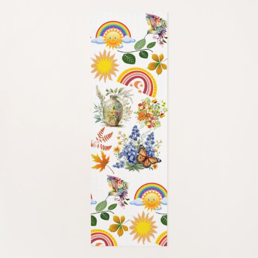 Spring Garden Butterfly Rainbow Sunshine groen Yogamat (Voorkant)