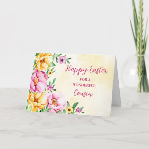 Spring Garden Cousin Gelukkig Pasen Feestdagen Kaart