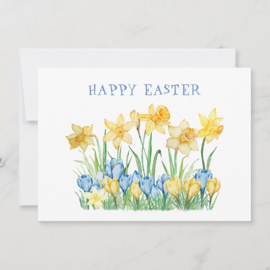 Spring Garden Daffodils Gelukkig Pasen Feestdagenkaart (Voorkant)