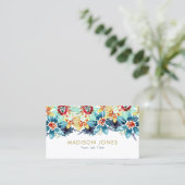 Spring Garden Elegant Unieke Waterverf Bloemen Visitekaartje (Staand voorkant)