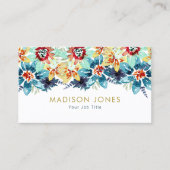 Spring Garden Elegant Unieke Waterverf Bloemen Visitekaartje (Voorkant)