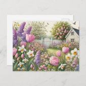 Spring Garden en Country Cottage Floral Briefkaart (Voorkant / Achterkant)