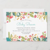 Spring Garden Floral Baby shower Uitnodiging (Voorkant)