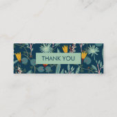 Spring Garden Floral Botanical Blue OrderDank u Mini Visitekaartje (Achterkant)
